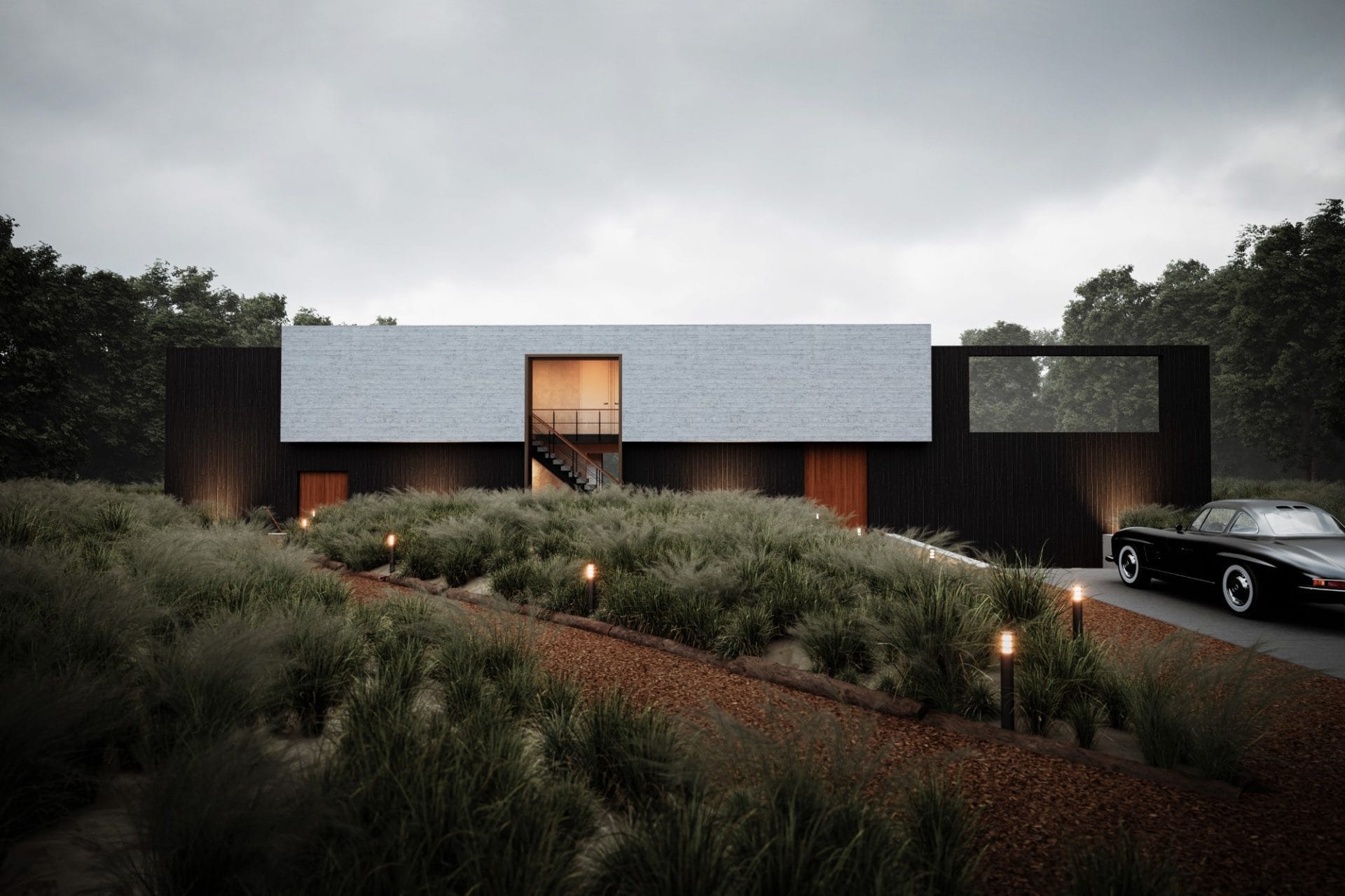 Villa exterieur render 3D visualisatie architectuur impressie